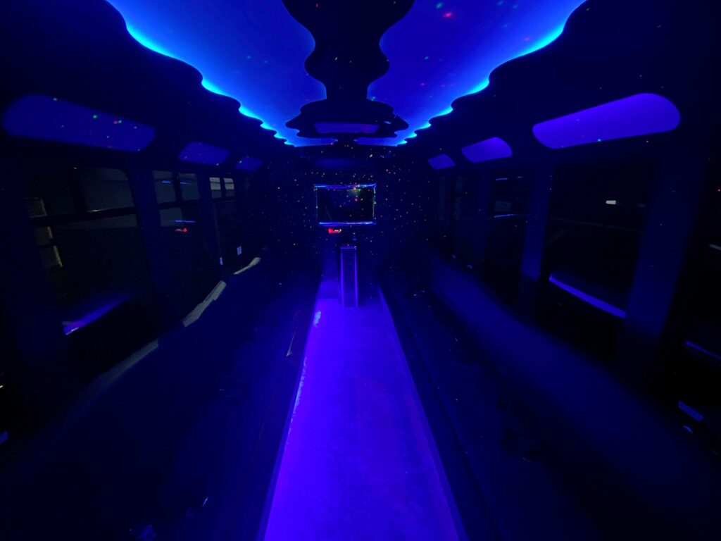 Party Bus Sacramento Limo Interior Night